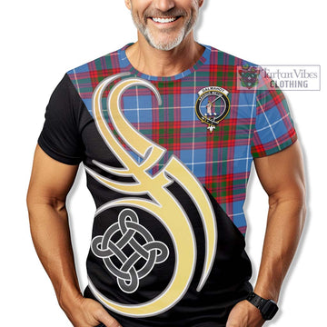 Dalmahoy Tartan T-Shirt with Family Crest and Celtic Symbol Style - Tartan Vibes Clothing