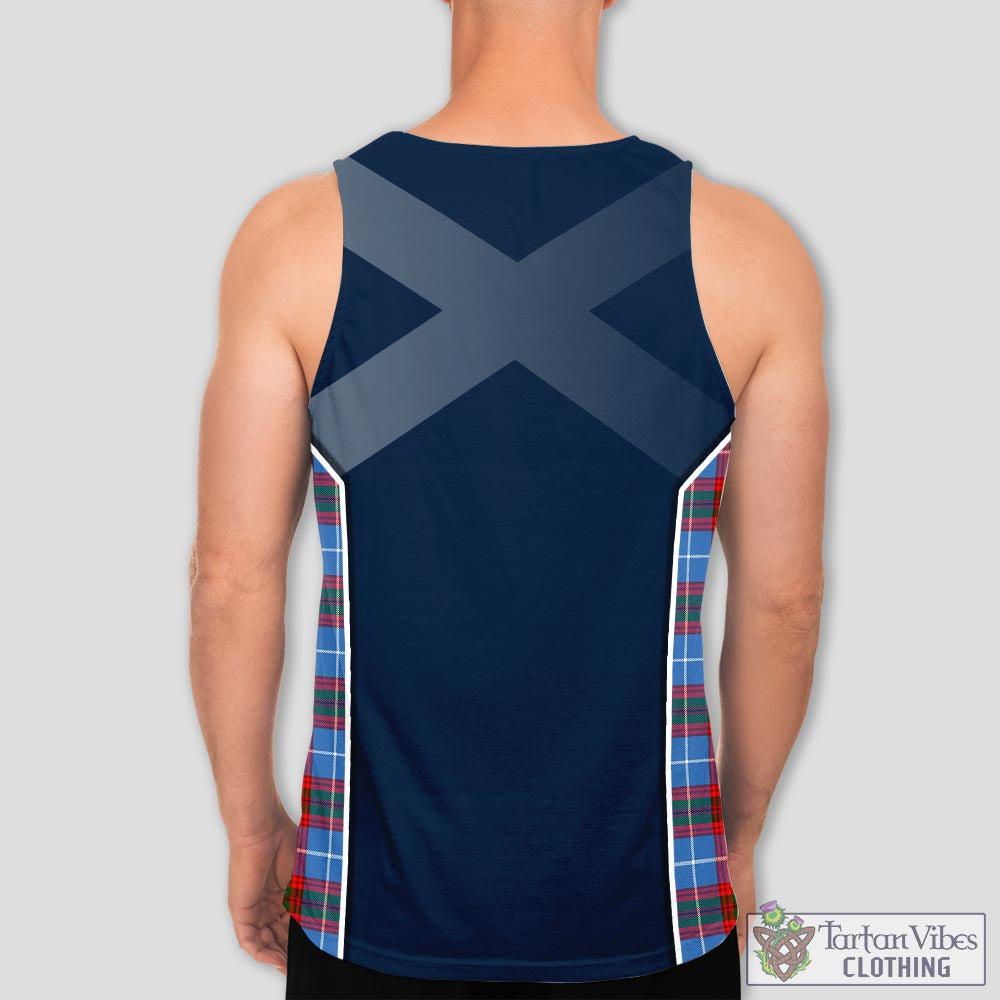 Tartan Vibes Clothing Dalmahoy Tartan Men's Tanks Top with Family Crest and Scottish Thistle Vibes Sport Style