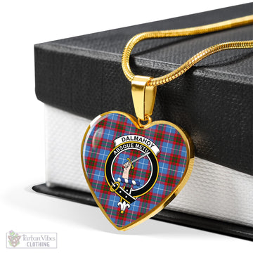 Dalmahoy Tartan Heart Necklace with Family Crest - Tartan Vibes Clothing