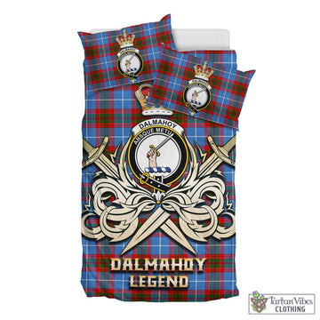 Dalmahoy Tartan Bedding Set with Clan Crest and the Golden Sword of Courageous Legacy