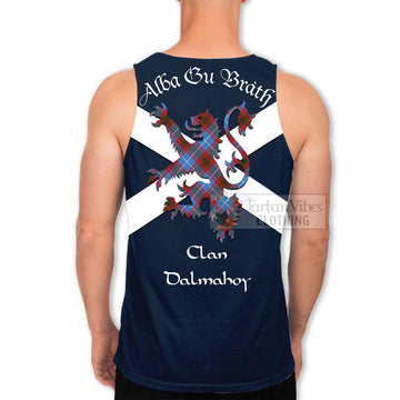 Dalmahoy Tartan Lion Rampant Men's Tank Top Proudly Display Your Heritage with Alba Gu Brath and Clan Name - Tartan Vibes Clothing