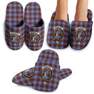 Dalmahoy Tartan Home Slippers with Family Crest