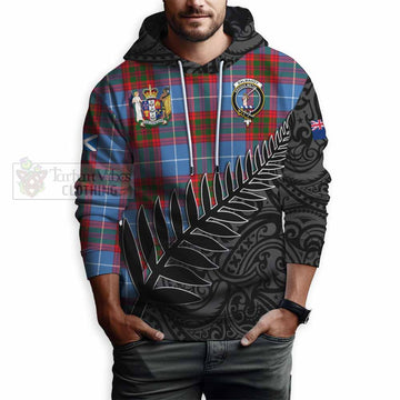 Dalmahoy Crest Tartan Hoodie with New Zealand Silver Fern Half Style - Tartan Vibes Clothing