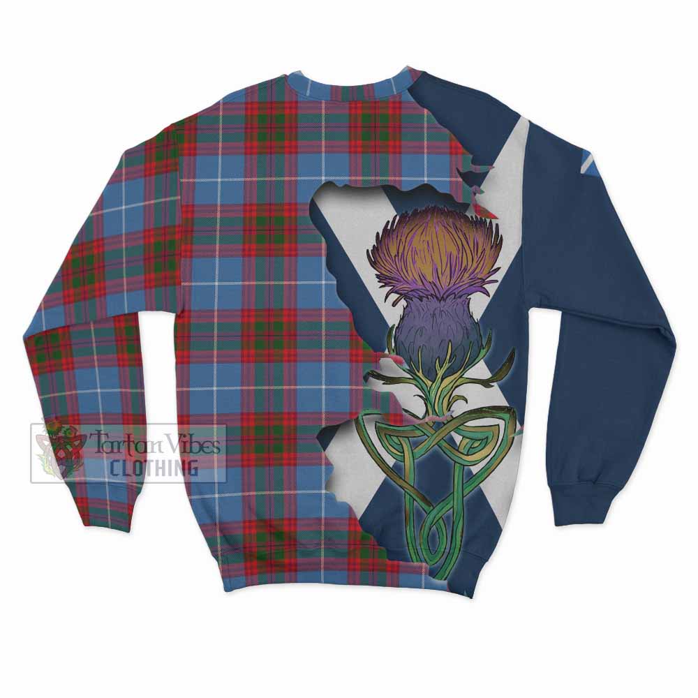 Tartan Vibes Clothing Dalmahoy Tartan Family Crest Sweatshirt Scottish Thistle Celtic Inspired