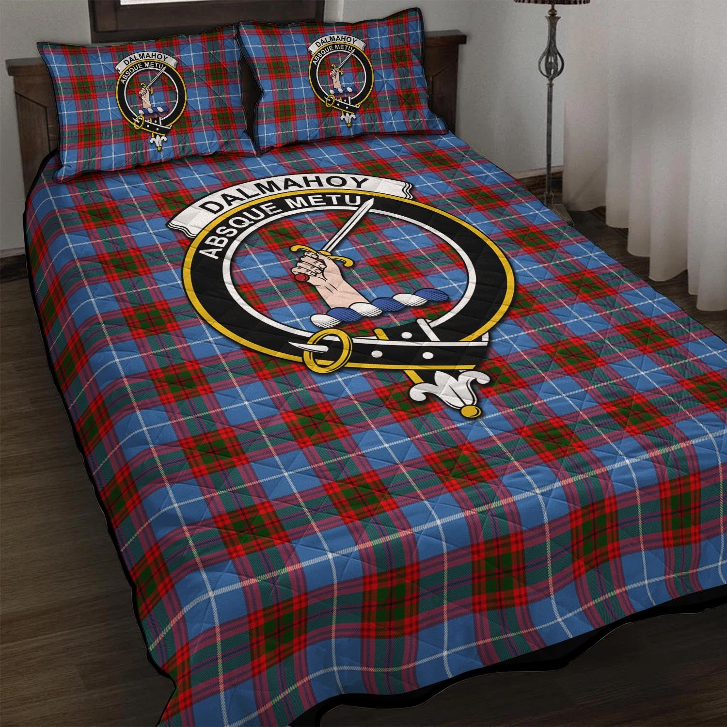 Dalmahoy Tartan Quilt Bed Set with Family Crest - Tartan Vibes Clothing