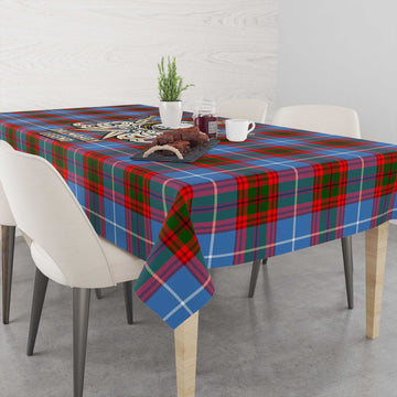 Dalmahoy Tartan Tablecloth with Clan Crest and the Golden Sword of Courageous Legacy - Tartan Vibes Clothing