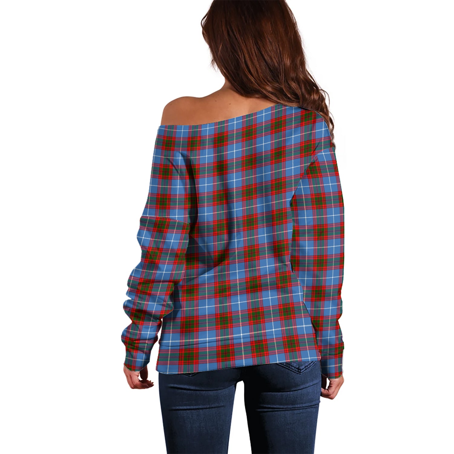 Dalmahoy Tartan Off Shoulder Women Sweater - Tartan Vibes Clothing