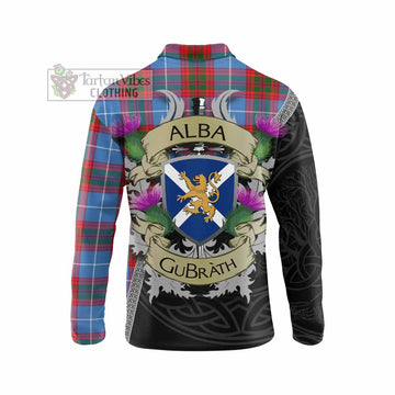 Dalmahoy Tartan Family Crest Long Sleeve Polo Shirt Lion Rampant Royal Thistle Shield Celtic Inspired - Tartan Vibes Clothing
