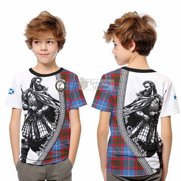 Dalmahoy Tartan Clan Crest Kid T-Shirt with Highlander Warrior Celtic Style - Tartan Vibes Clothing