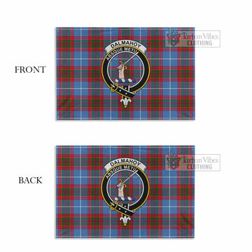 Tartan Vibes Clothing Dalmahoy Tartan House Flag with Family Crest