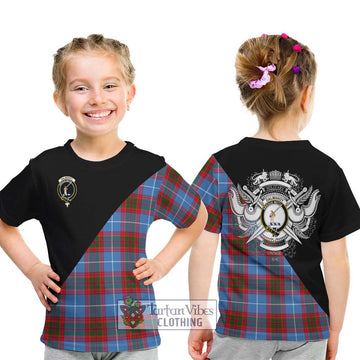 Dalmahoy Tartan Kid T-Shirt with Family Crest and Military Logo Style - Tartan Vibes Clothing
