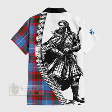 Dalmahoy Tartan Clan Crest Hawaiian Shirt with Highlander Warrior Celtic Style - Tartan Vibes Clothing