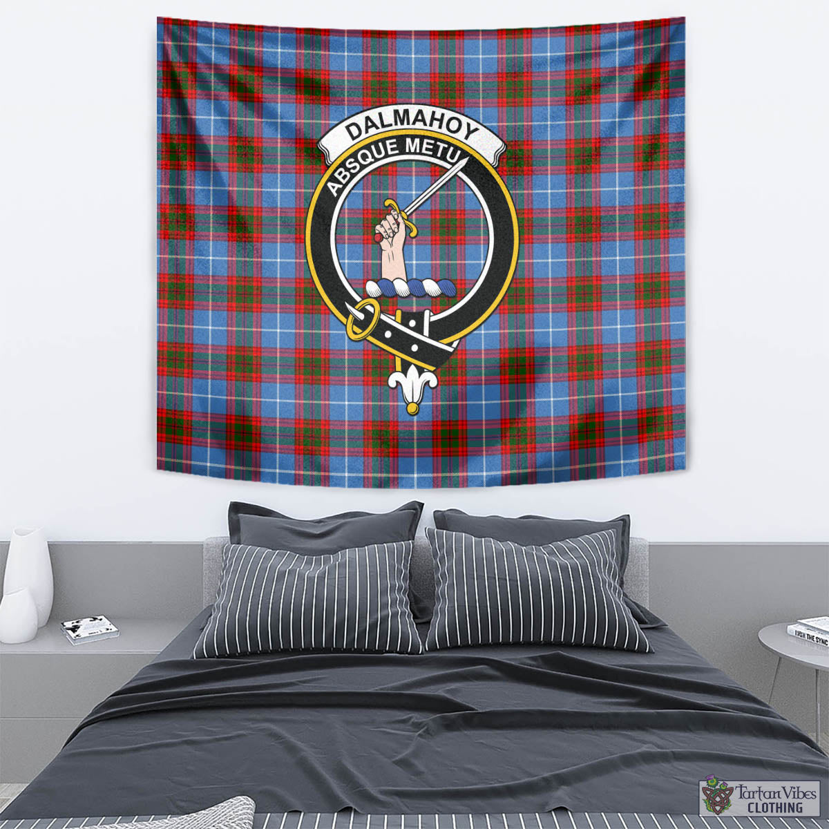 Dalmahoy Tartan Tapestry Wall Hanging and Home Decor for Room with Family Crest - Tartan Vibes Clothing