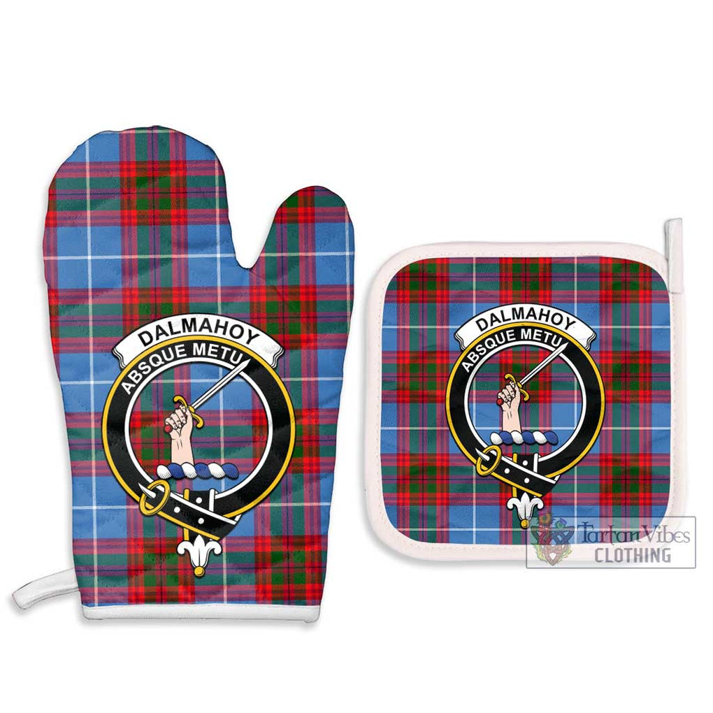 Dalmahoy Tartan Combo Oven Mitt & Pot-Holder with Family Crest - Tartan Vibes Clothing