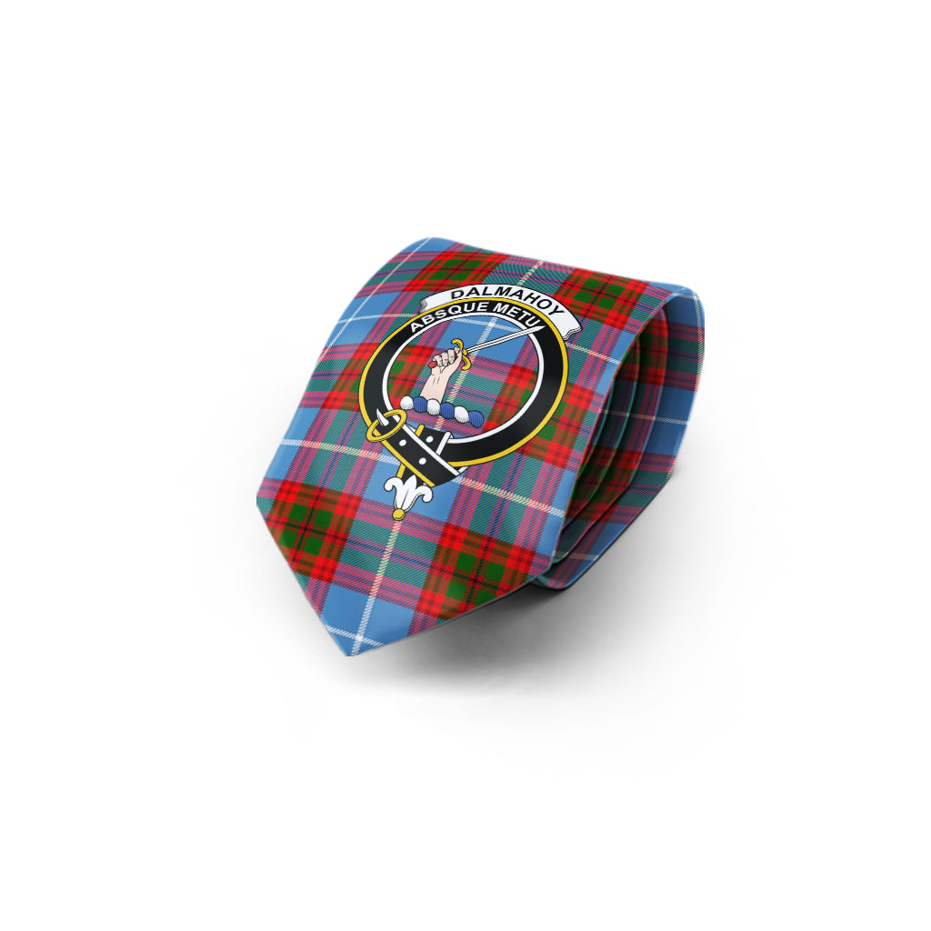 Dalmahoy Tartan Classic Necktie with Family Crest - Tartan Vibes Clothing
