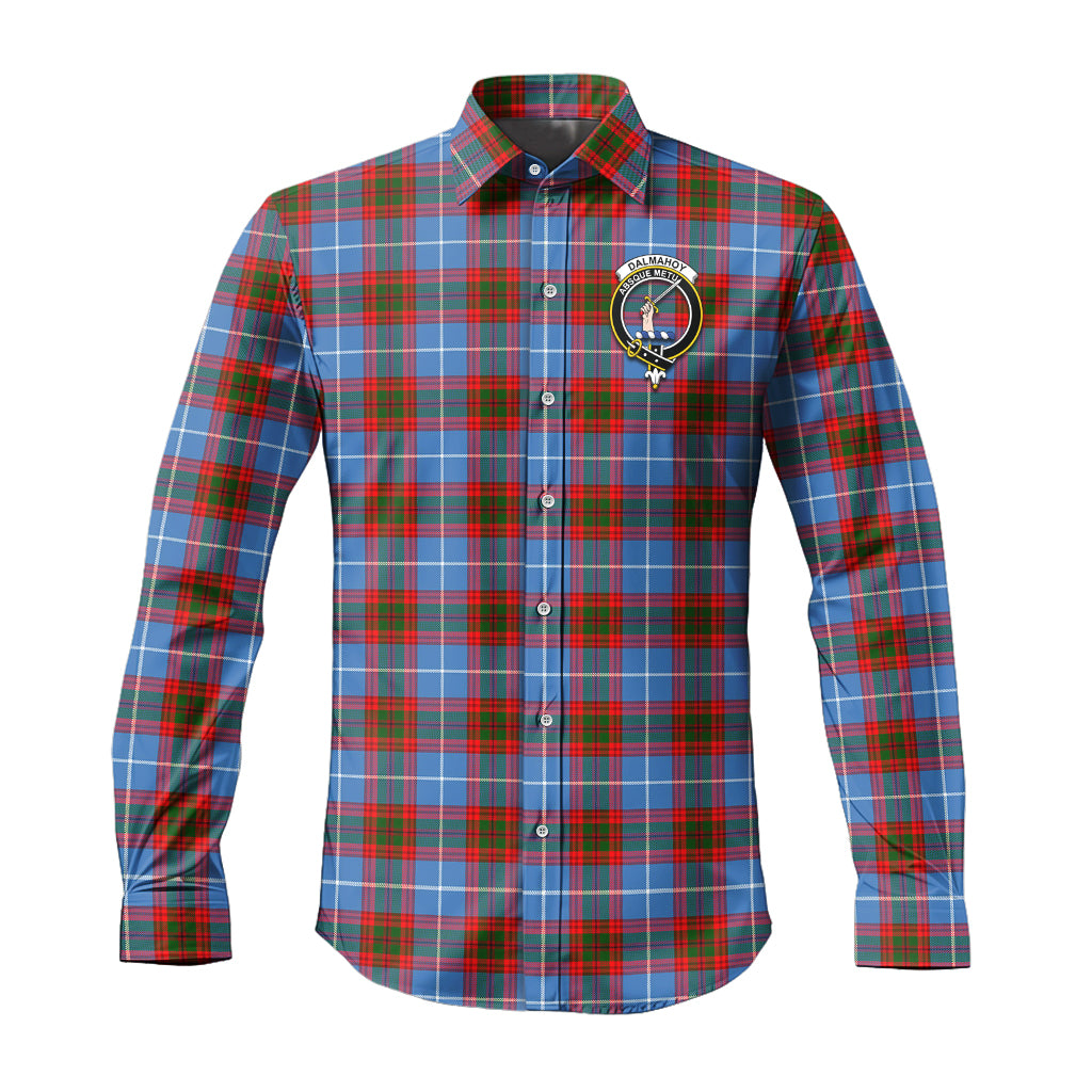 Dalmahoy Tartan Long Sleeve Button Up Shirt with Family Crest Men's Shirt - Tartan Vibes Clothing