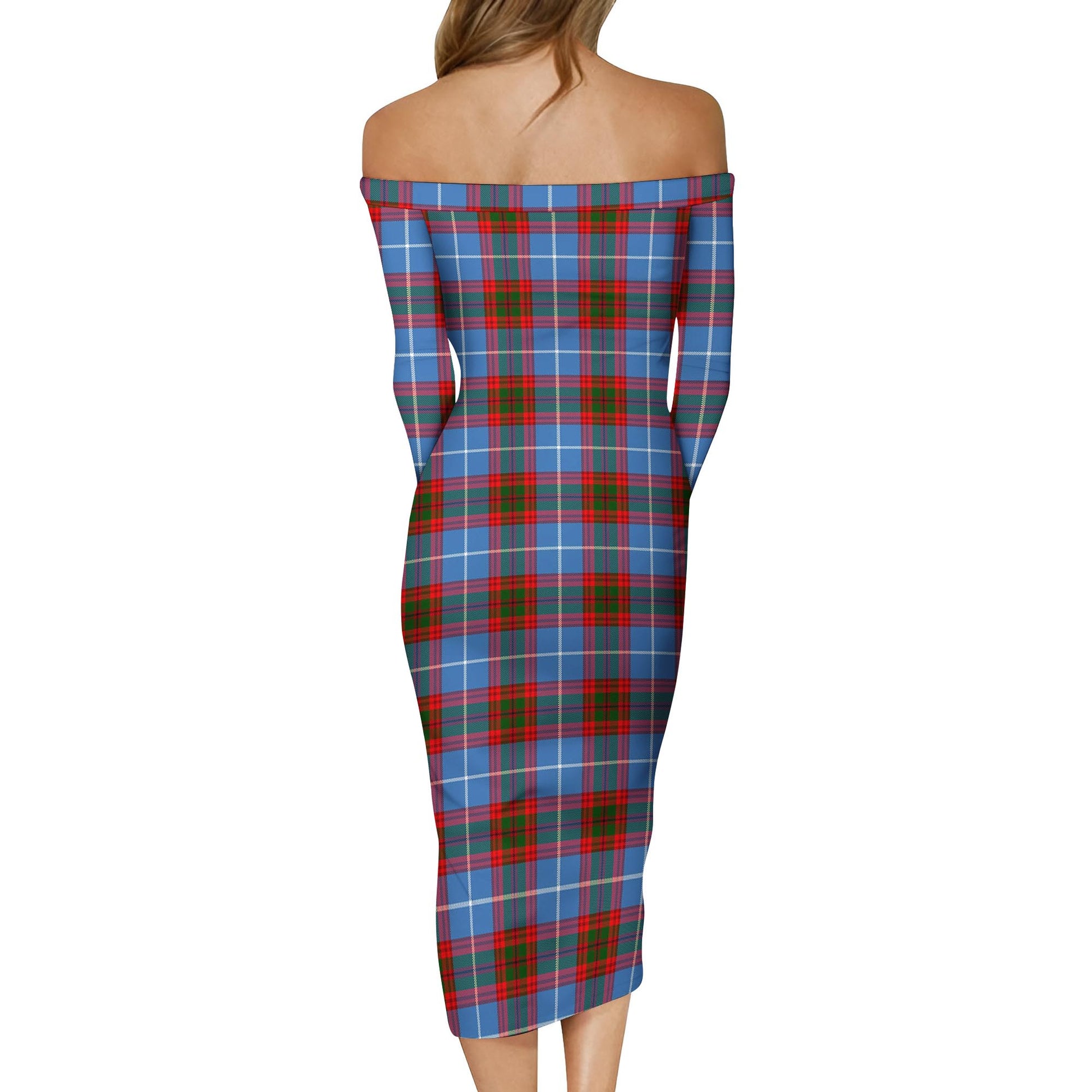 Dalmahoy Tartan Off Shoulder Lady Dress - Tartan Vibes Clothing