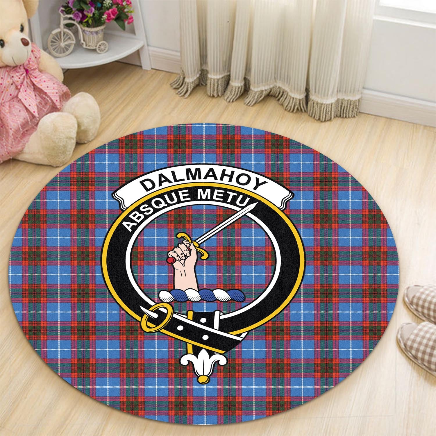 Dalmahoy Tartan Crest Premium Blanket - Celtic Stag style