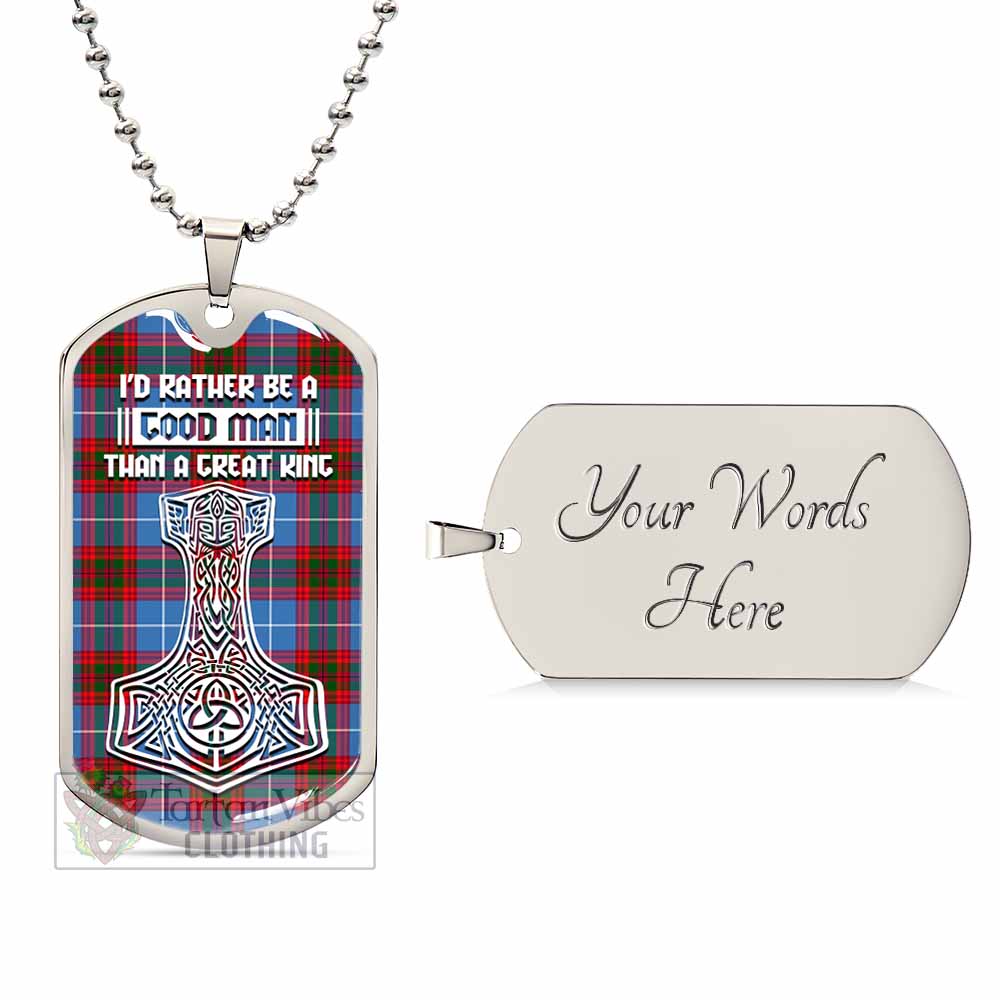Dalmahoy Tartan Dog Tag Necklace Viking Mjolnir Style Silver Yes - Tartan Vibes Clothing