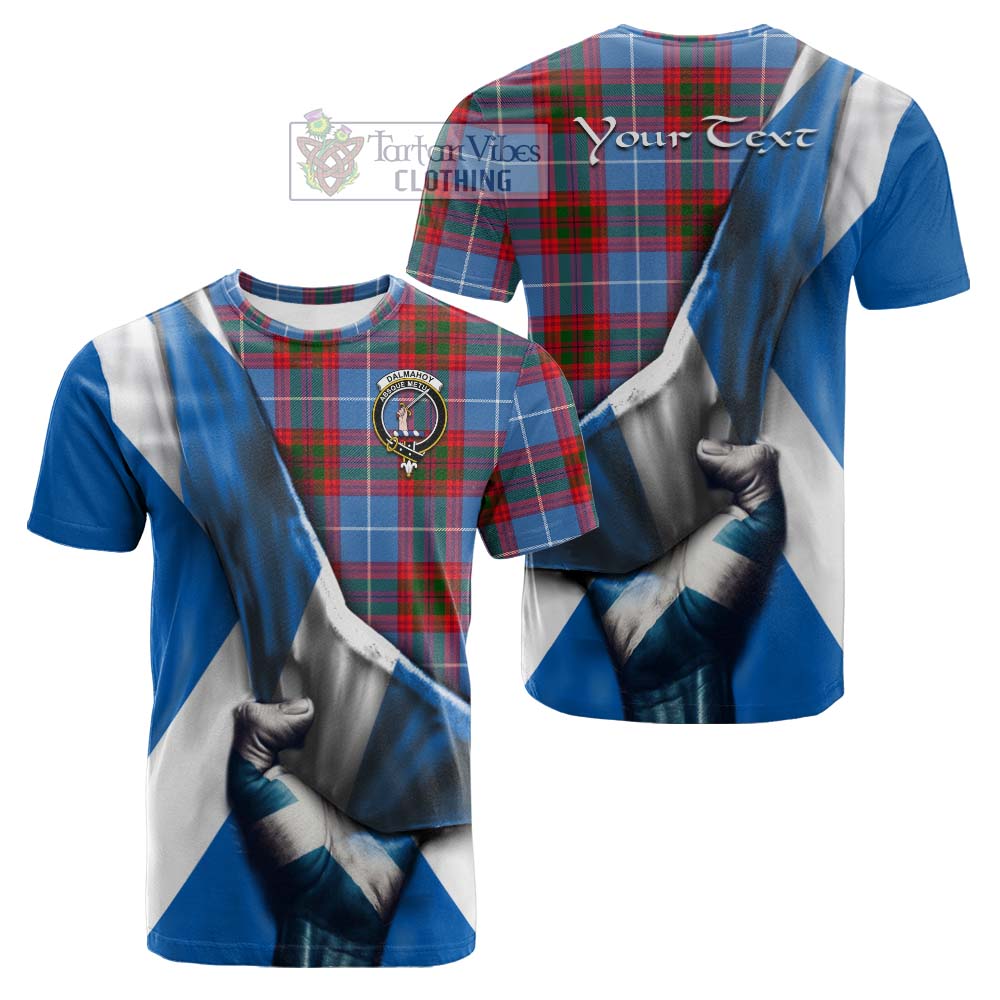 Tartan Vibes Clothing Dalmahoy Tartan Cotton T-shirt with Family Crest Scotland Patriotic Style