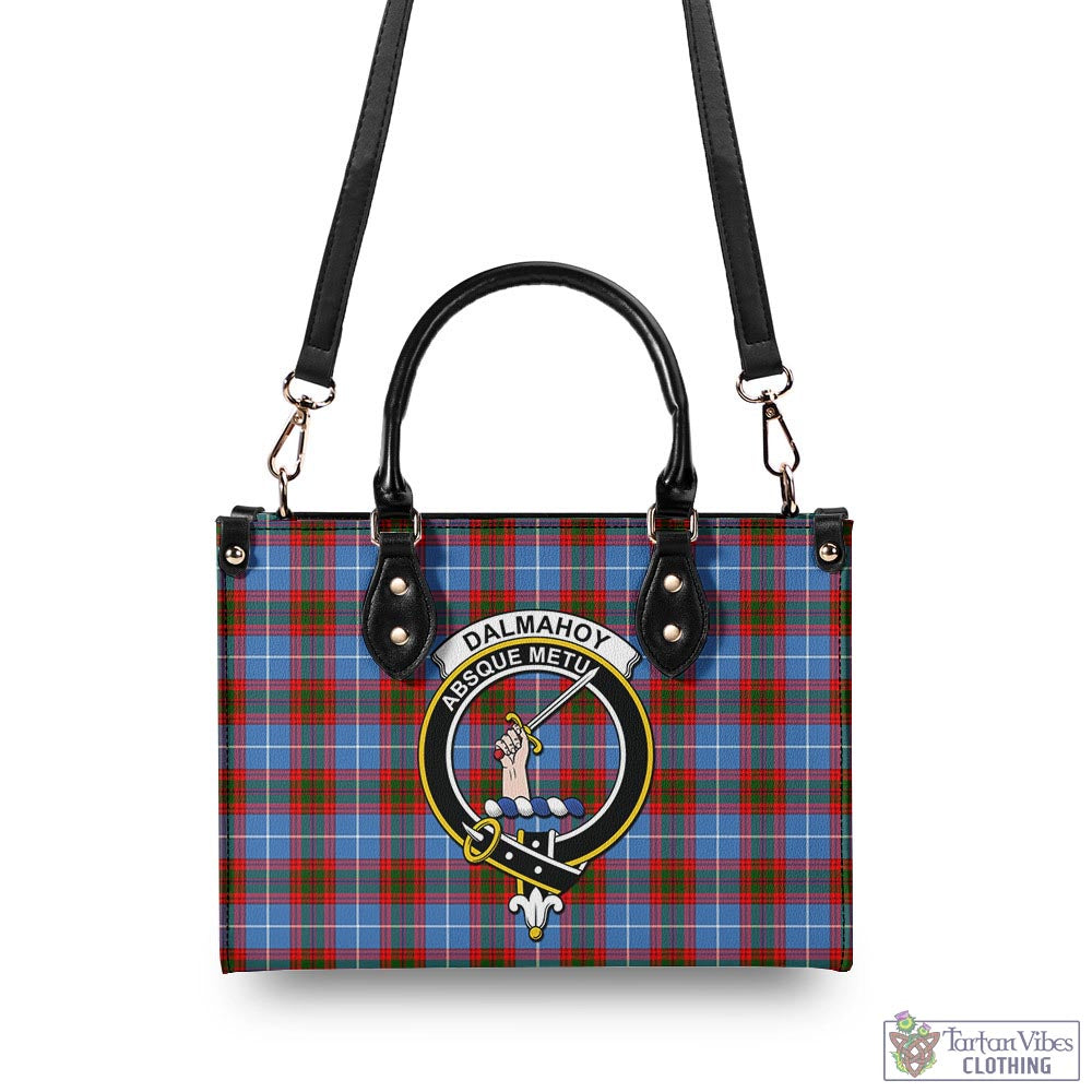 Dalmahoy Tartan Luxury Leather Handbags with Family Crest - Tartan Vibes Clothing