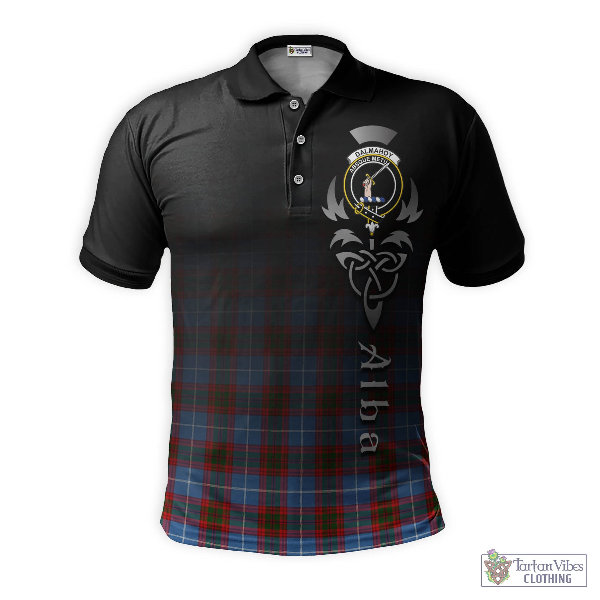 Dalmahoy Tartan Polo Shirt Featuring Alba Gu Brath Family Crest Celtic Inspired - Tartan Vibes Clothing
