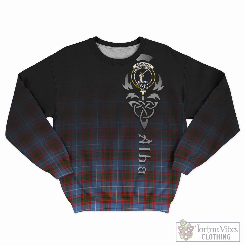 Dalmahoy Tartan Sweatshirt Featuring Alba Gu Brath Family Crest Celtic Inspired - Tartan Vibes Clothing