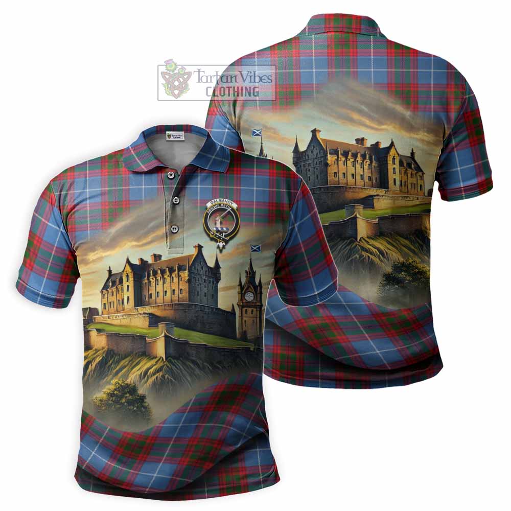 Dalmahoy Tartan Family Crest Polo Shirt with Scottish Ancient Castle Style - Tartan Vibes Clothing