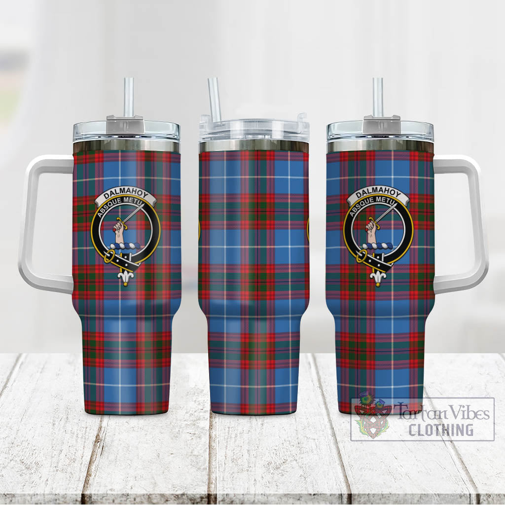 Dalmahoy Tartan Tumbler with Handle with Family Crest - Tartan Vibes Clothing