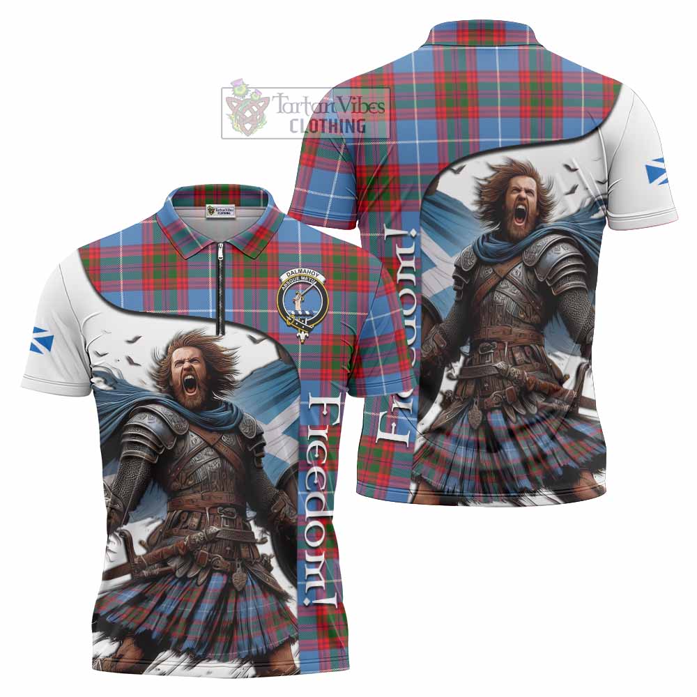 Tartan Vibes Clothing Dalmahoy Crest Tartan Zipper Polo Shirt Inspired by the Freedom of Scottish Warrior