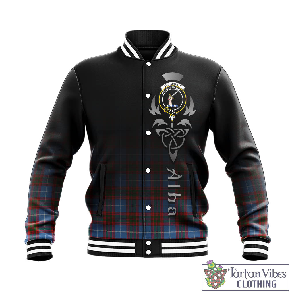 Dalmahoy Tartan Baseball Jacket Featuring Alba Gu Brath Family Crest Celtic Inspired - Tartan Vibes Clothing