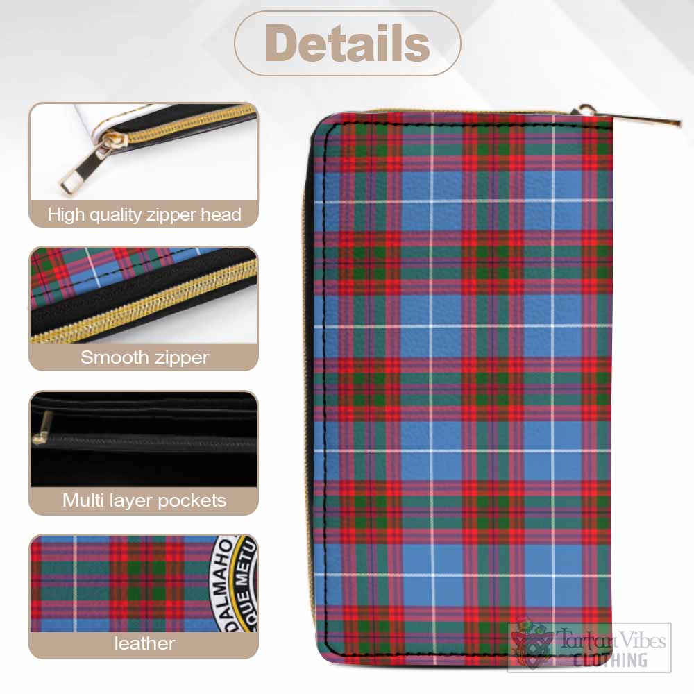 Dalmahoy Tartan Women's Leather Wallet with Family Crest - Tartan Vibes Clothing