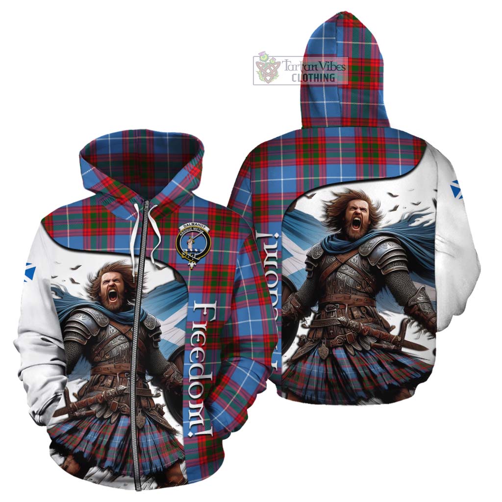 Tartan Vibes Clothing Dalmahoy Crest Tartan Cotton Hoodie Inspired by the Freedom of Scottish Warrior