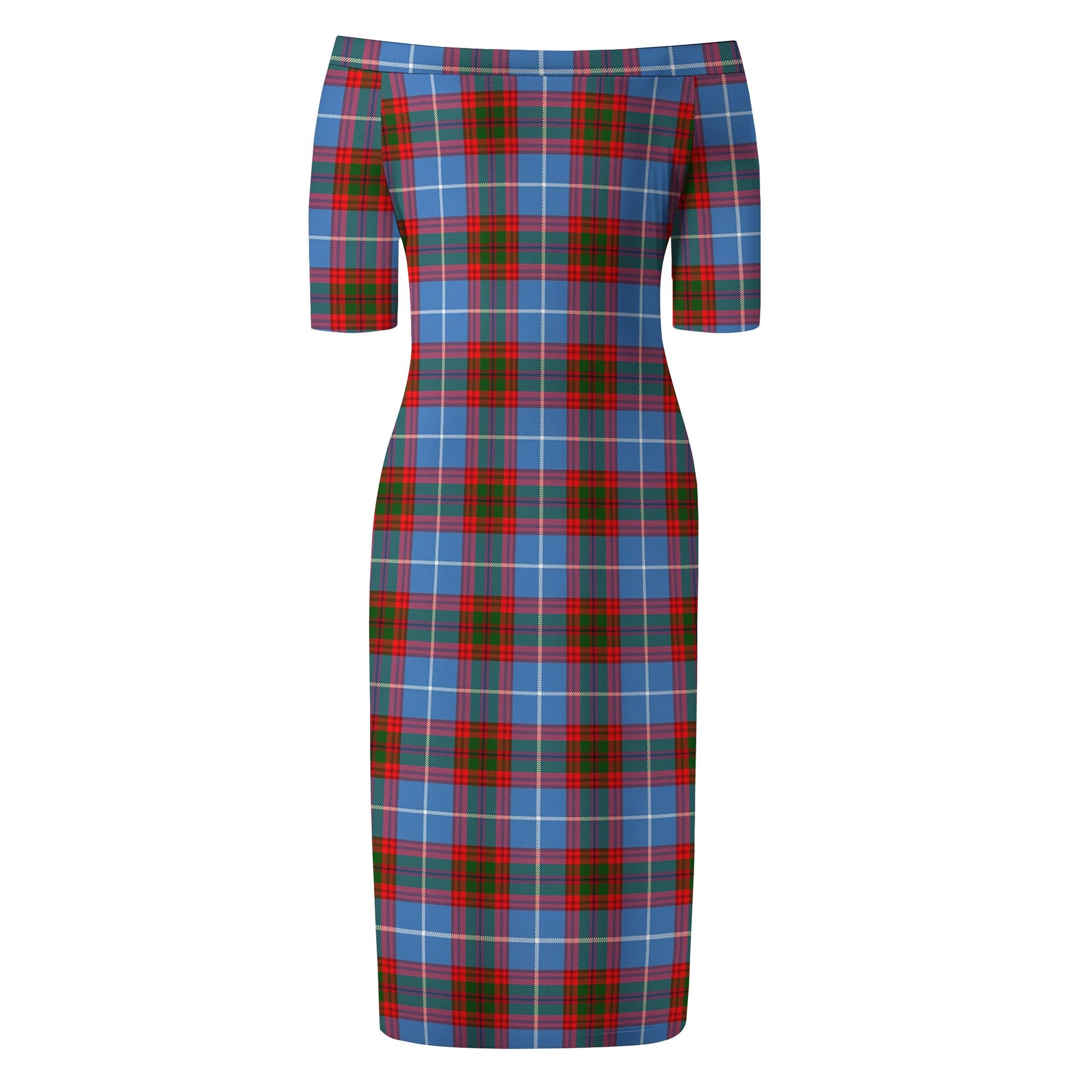 Dalmahoy Tartan Off Shoulder Lady Dress - Tartan Vibes Clothing