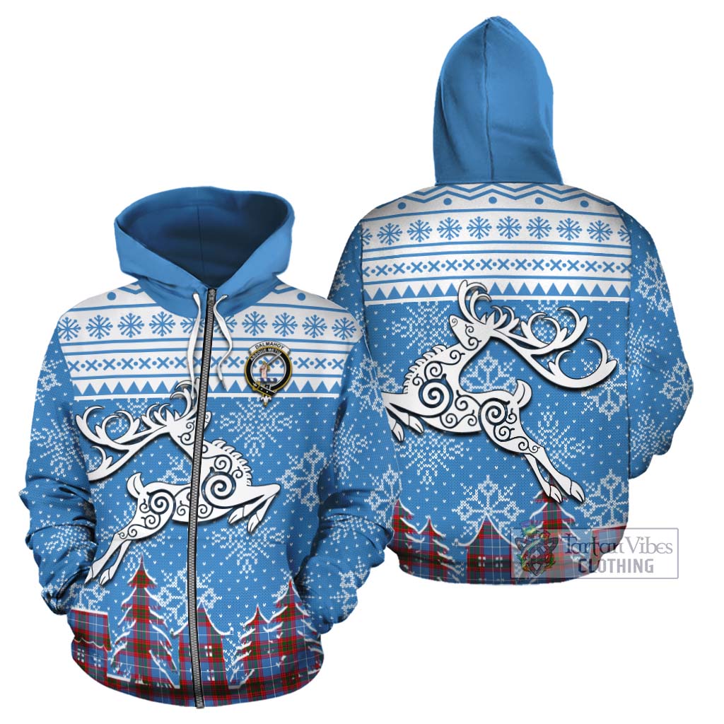 Dalmahoy Clan Christmas Cotton Hoodie Celtic Reindeer Style - Tartan Vibes Clothing