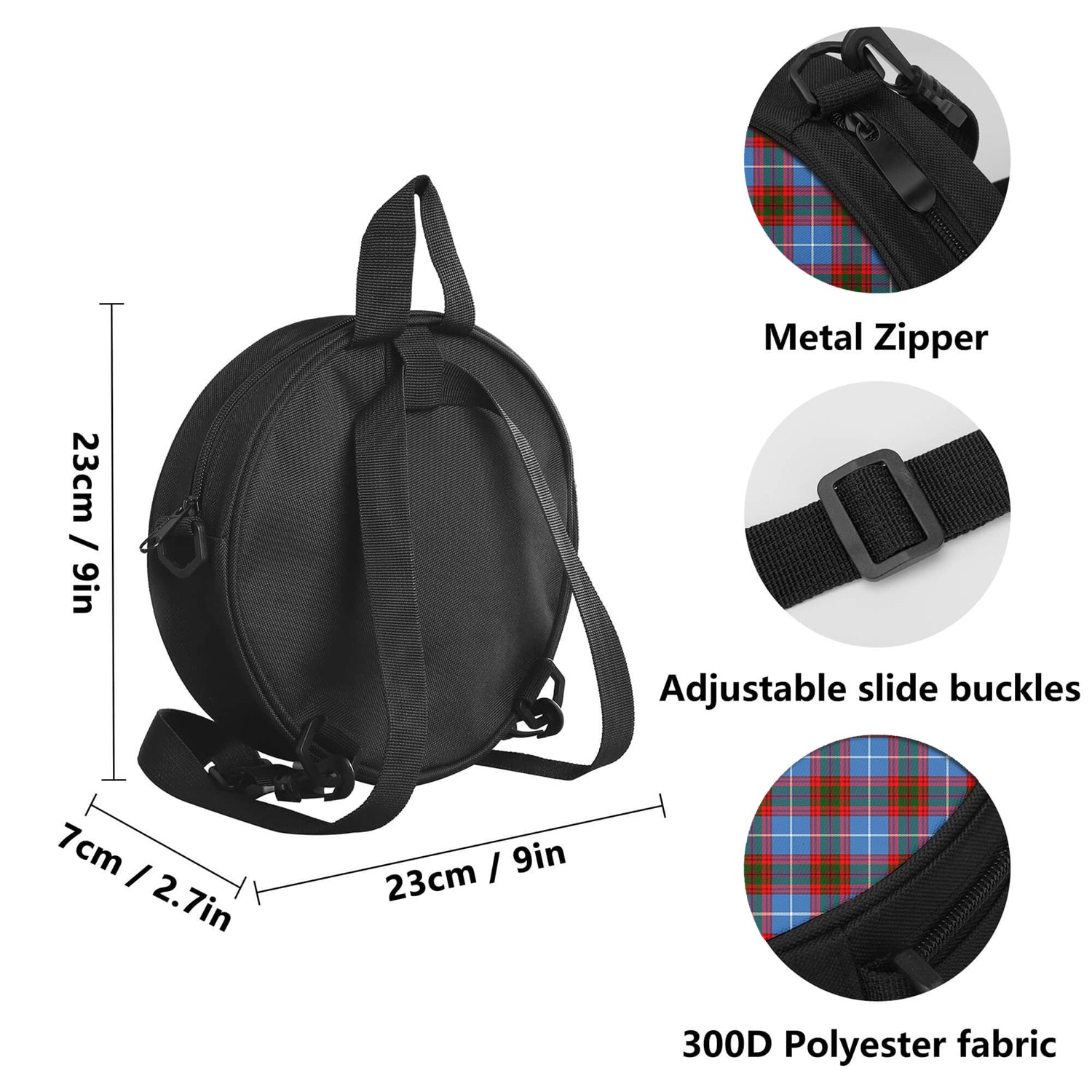 Dalmahoy Tartan Round Satchel Bags - Tartan Vibes Clothing
