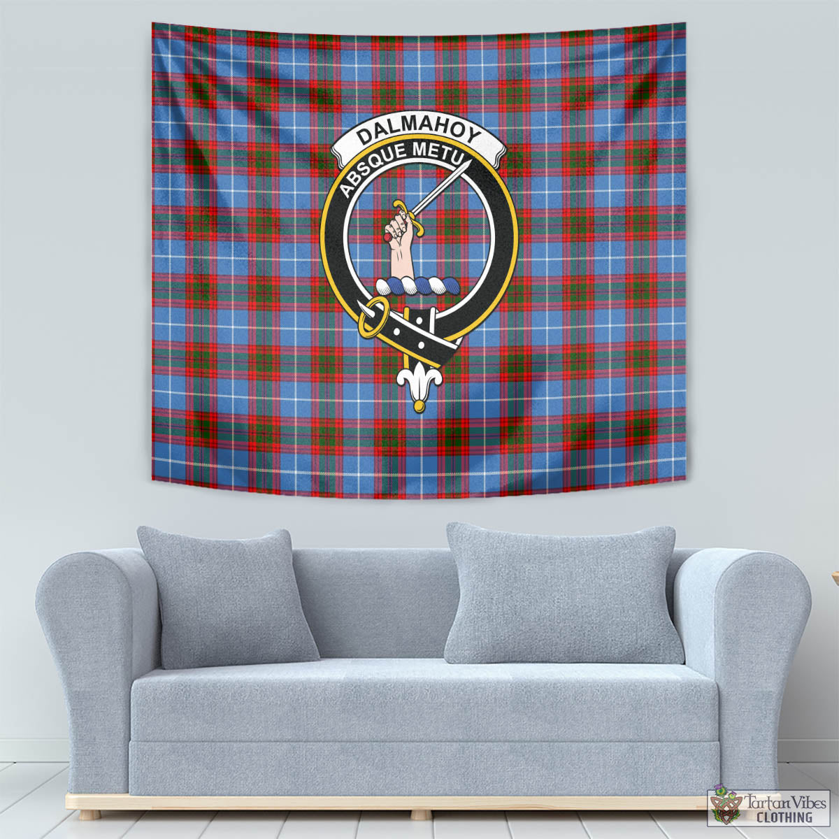 Dalmahoy Tartan Tapestry Wall Hanging and Home Decor for Room with Family Crest - Tartan Vibes Clothing