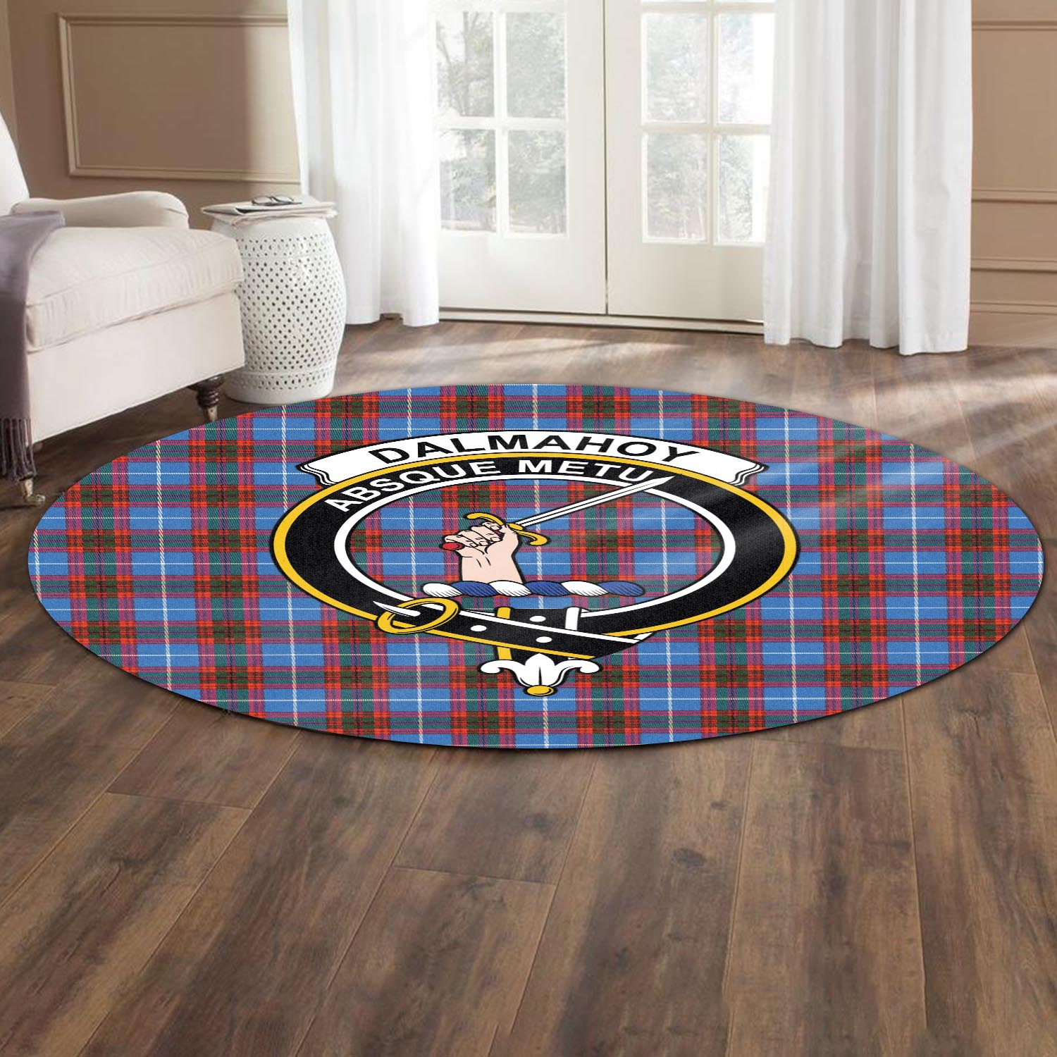 Hannay Modern Tartan Crest Round Rug