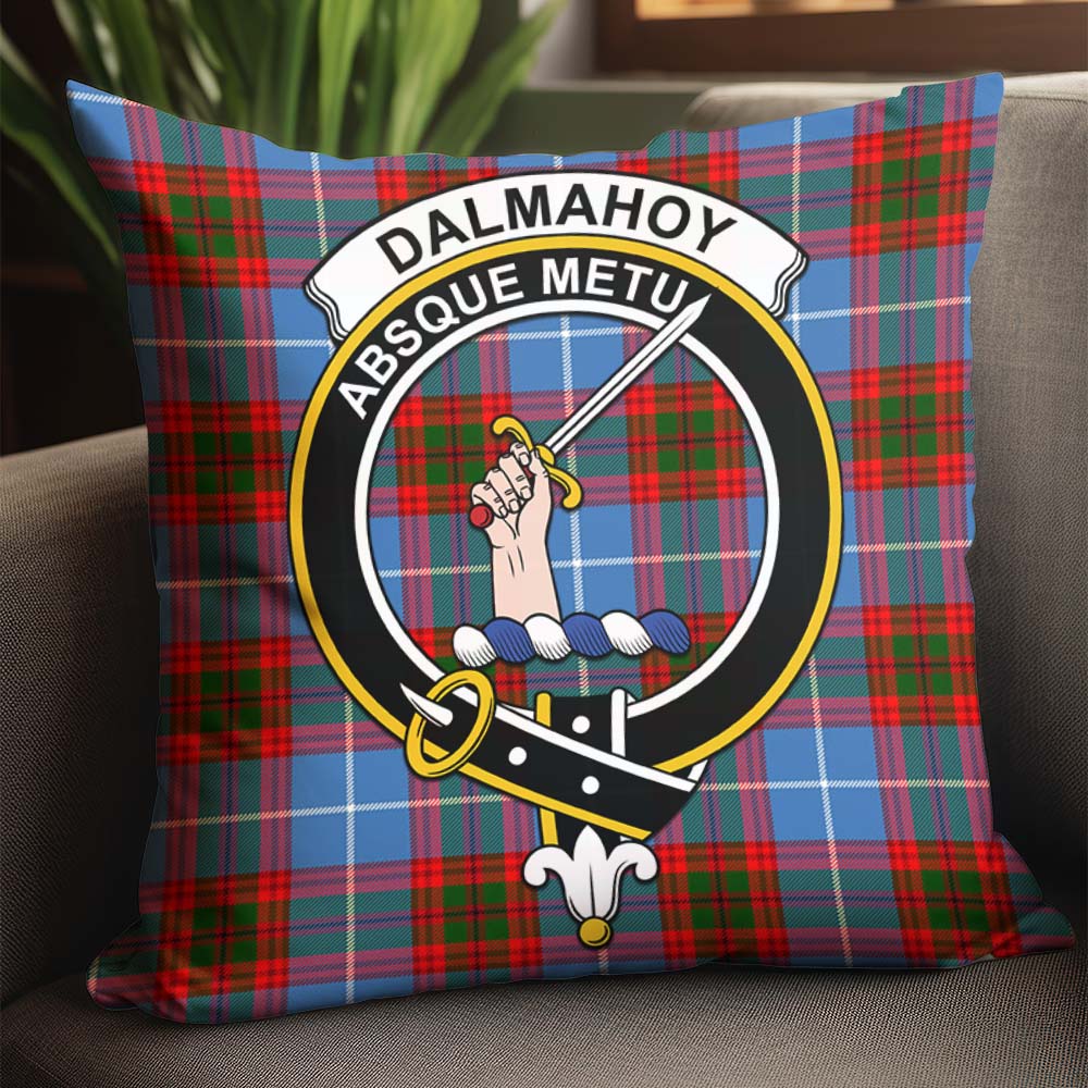 Dalmahoy Tartan Pillow Cover with Family Crest - Tartan Vibes Clothing