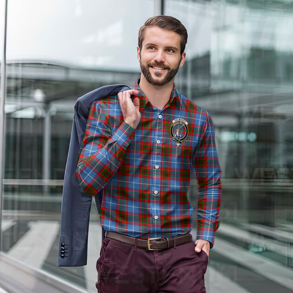 Dalmahoy Tartan Long Sleeve Button Up Shirt with Family Crest - Tartan Vibes Clothing