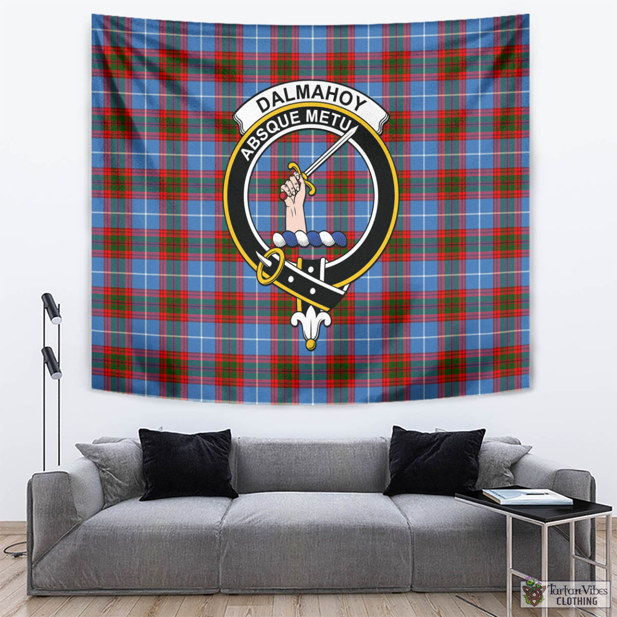 Dalmahoy Tartan Tapestry Wall Hanging and Home Decor for Room with Family Crest - Tartan Vibes Clothing