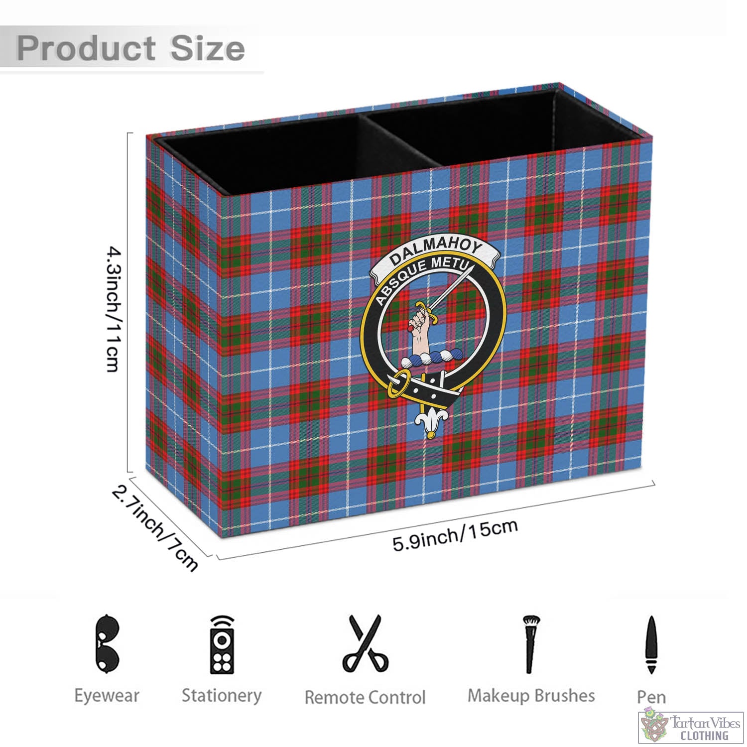 Dalmahoy Tartan Pen Holder with Family Crest - Tartan Vibes Clothing