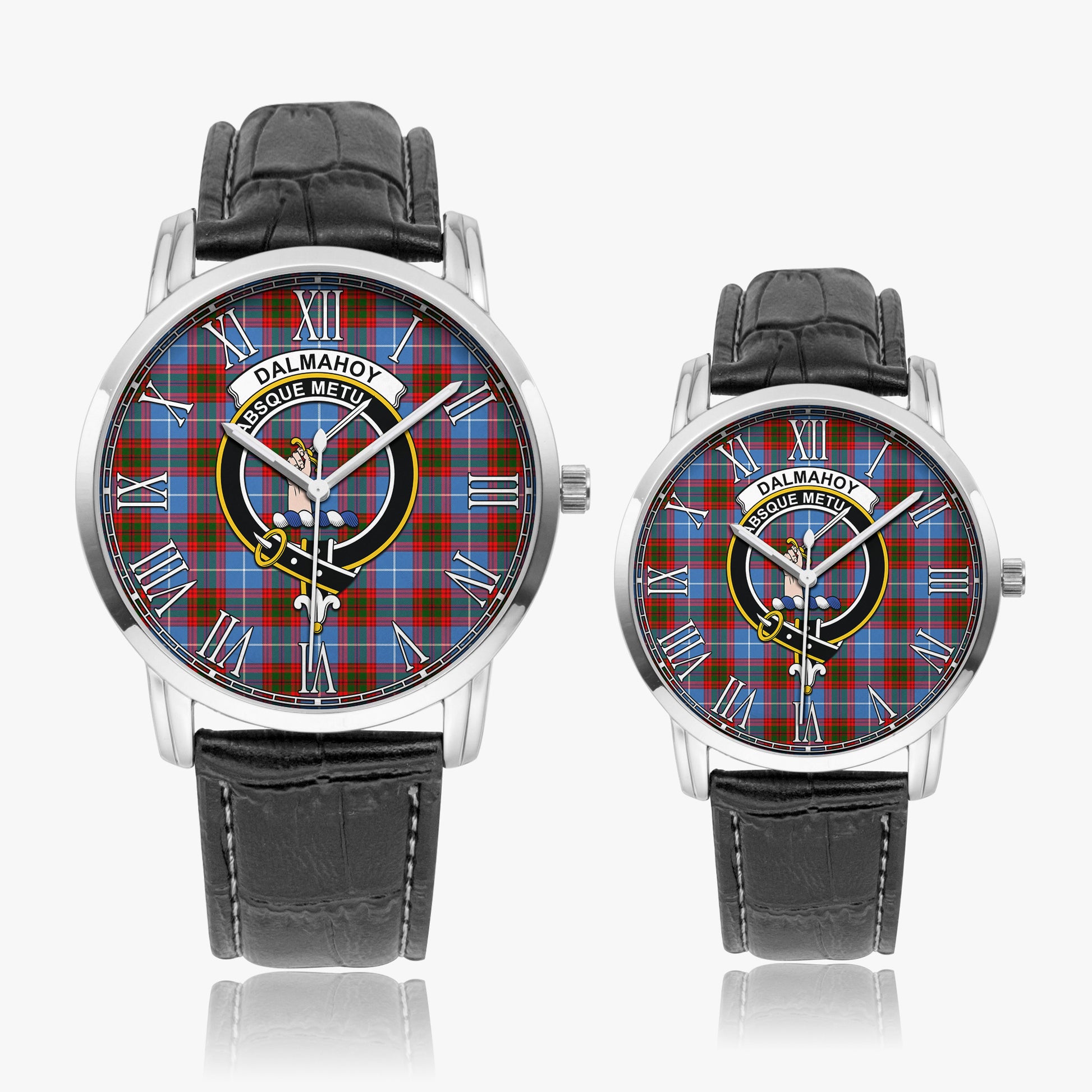 Dalmahoy Tartan Family Crest Leather Strap Quartz Watch - Tartan Vibes Clothing