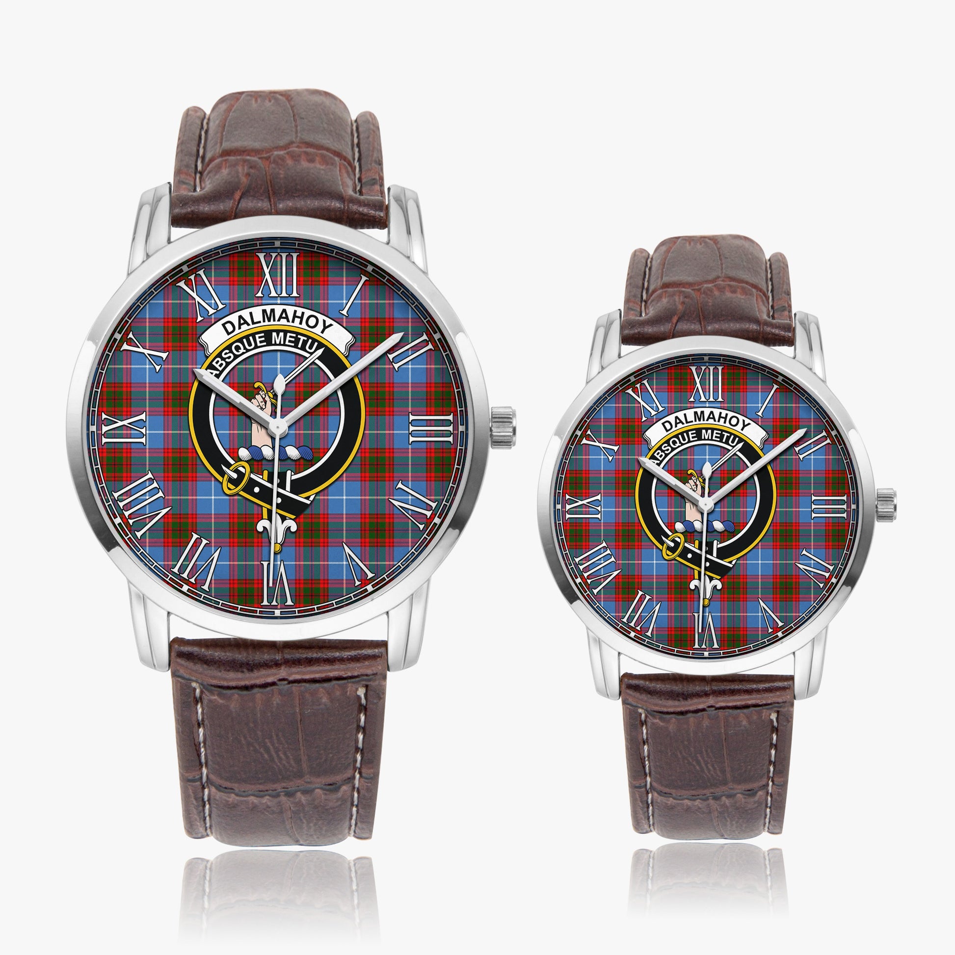 Dalmahoy Tartan Family Crest Leather Strap Quartz Watch - Tartan Vibes Clothing