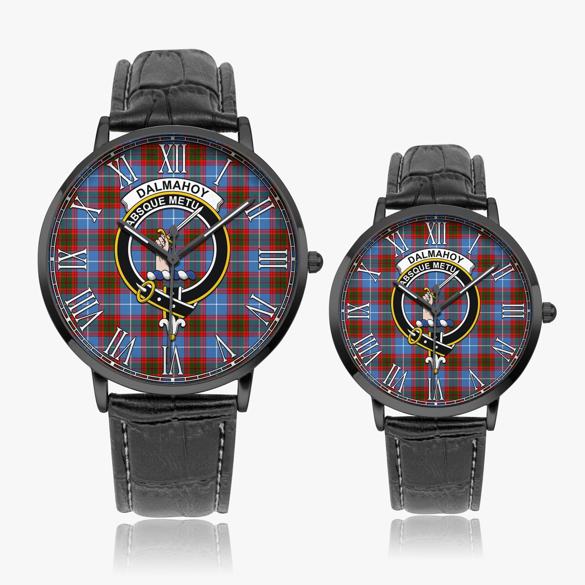 Dalmahoy Tartan Family Crest Leather Strap Quartz Watch - Tartan Vibes Clothing