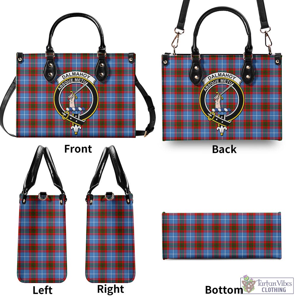 Dalmahoy Tartan Luxury Leather Handbags with Family Crest - Tartan Vibes Clothing