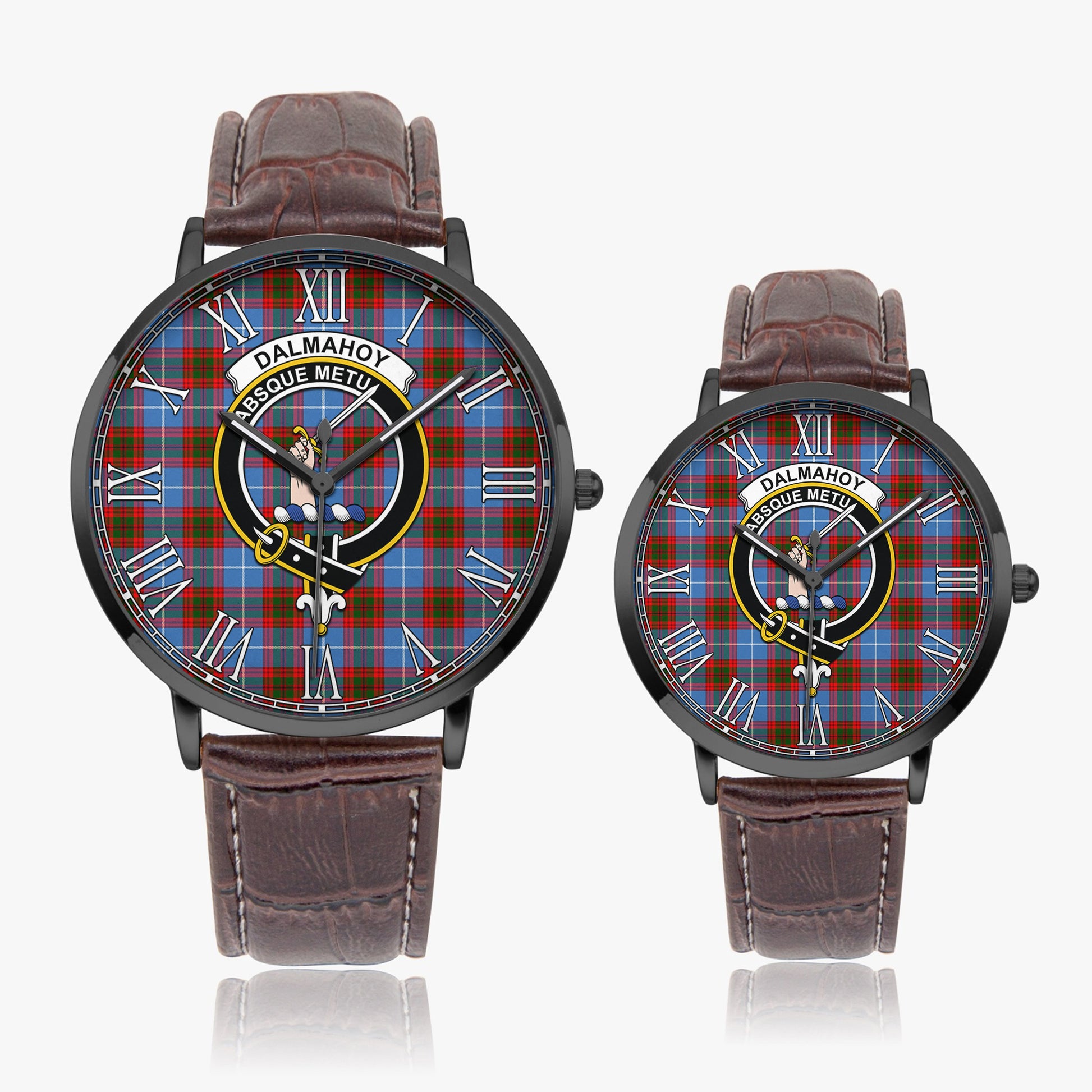 Dalmahoy Tartan Family Crest Leather Strap Quartz Watch - Tartan Vibes Clothing