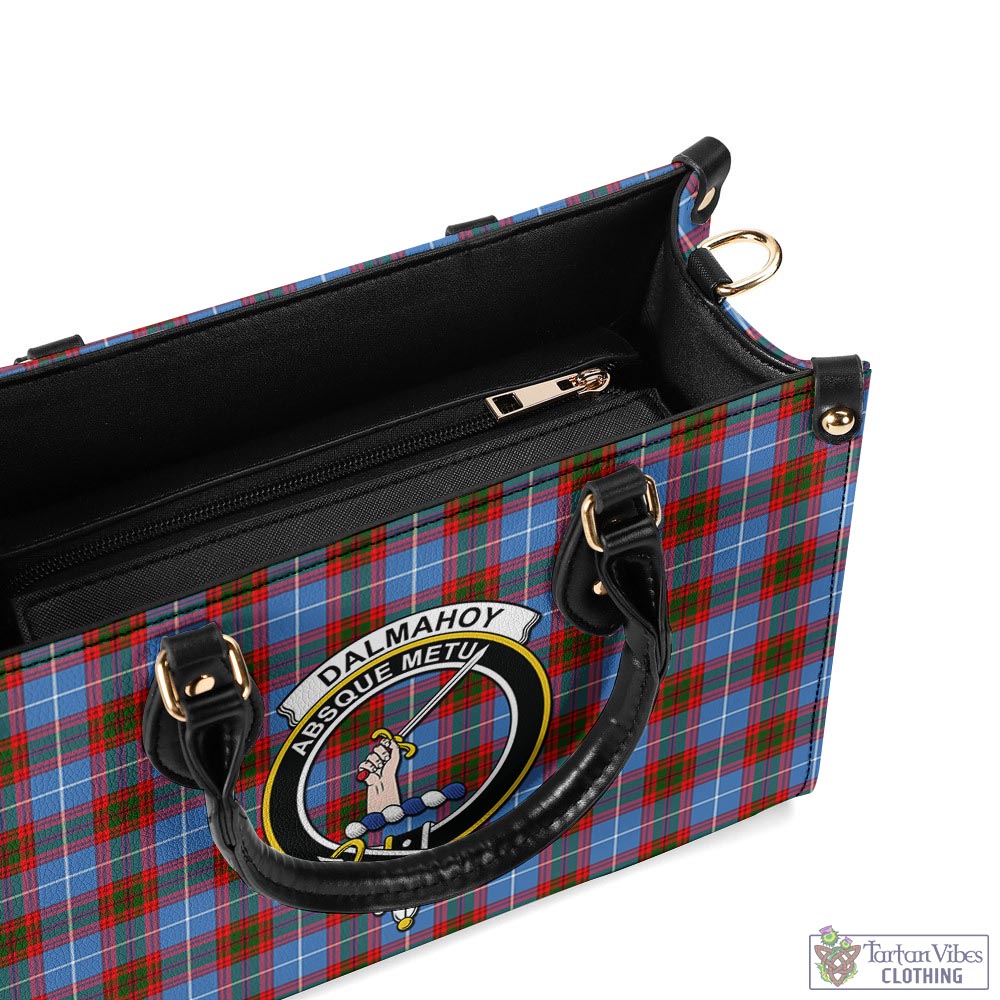 Dalmahoy Tartan Luxury Leather Handbags with Family Crest - Tartan Vibes Clothing