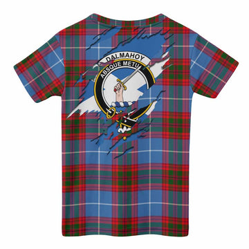 Dalmahoy Clan Crest In Me Tartan Kid T-shirt Scotland Flag Style