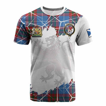 Dalmahoy Tartan Cotton T-shirt with Family Crest and Lion Rampant Grunge Style